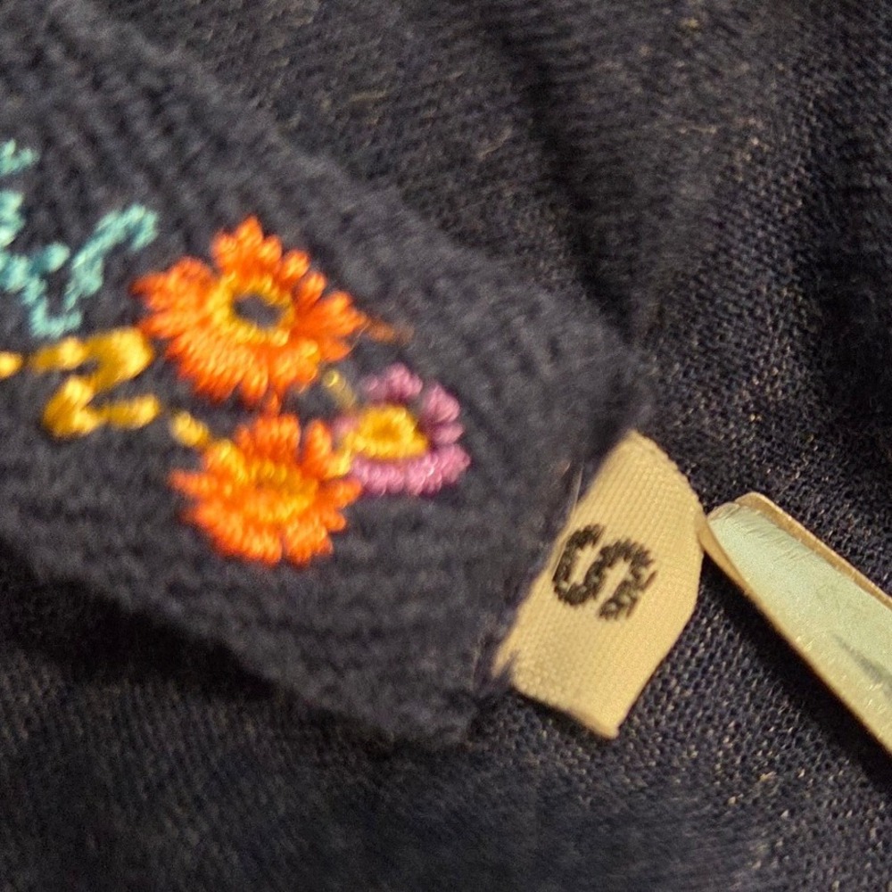 Johnny Was Embroidered Floral‎ Rayon Skirt Black Boho Stretch Waist Small Y2K - Picture 3 of 7